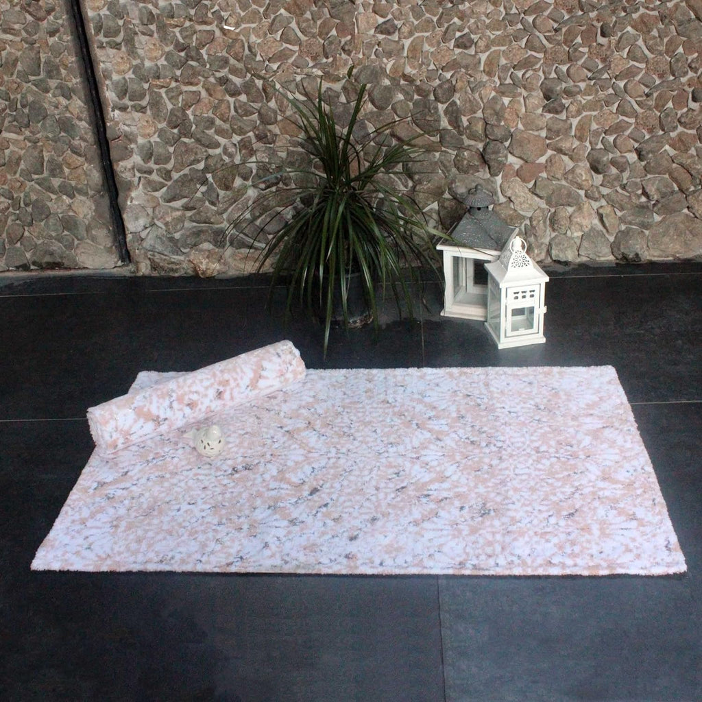 ELART Badematten-Set 2-teilig | 60 x 100 cm und 60 x 40 cm | Hell-Pink