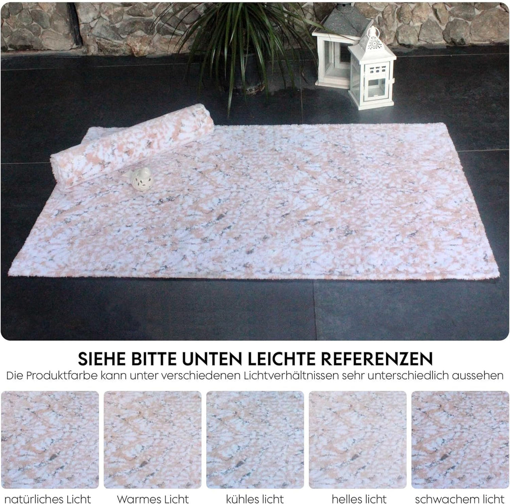 ELART Badematten-Set 2-teilig | 60 x 100 cm und 60 x 40 cm | Hell-Pink